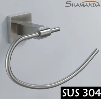

Free Shipping Solid 304 Stainless Steel (sus 304)nickel Brushed Bathroom Accessories Products Towel Ring,towel Holder-55005