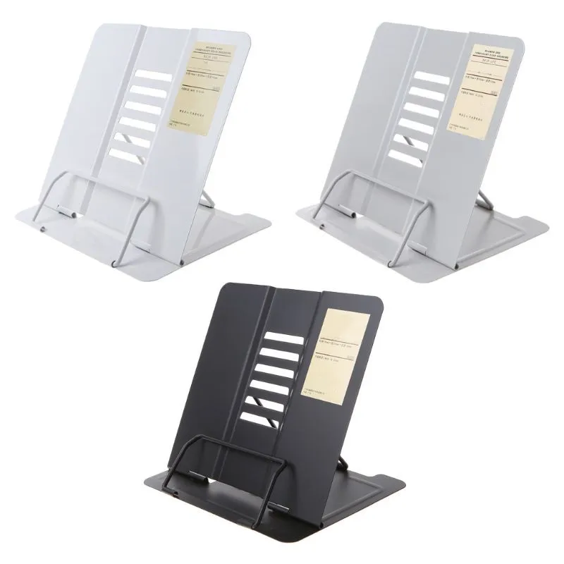 

Portable Metal Adjustable Reading Book Holder Support Document Shelf Bookstand l29k