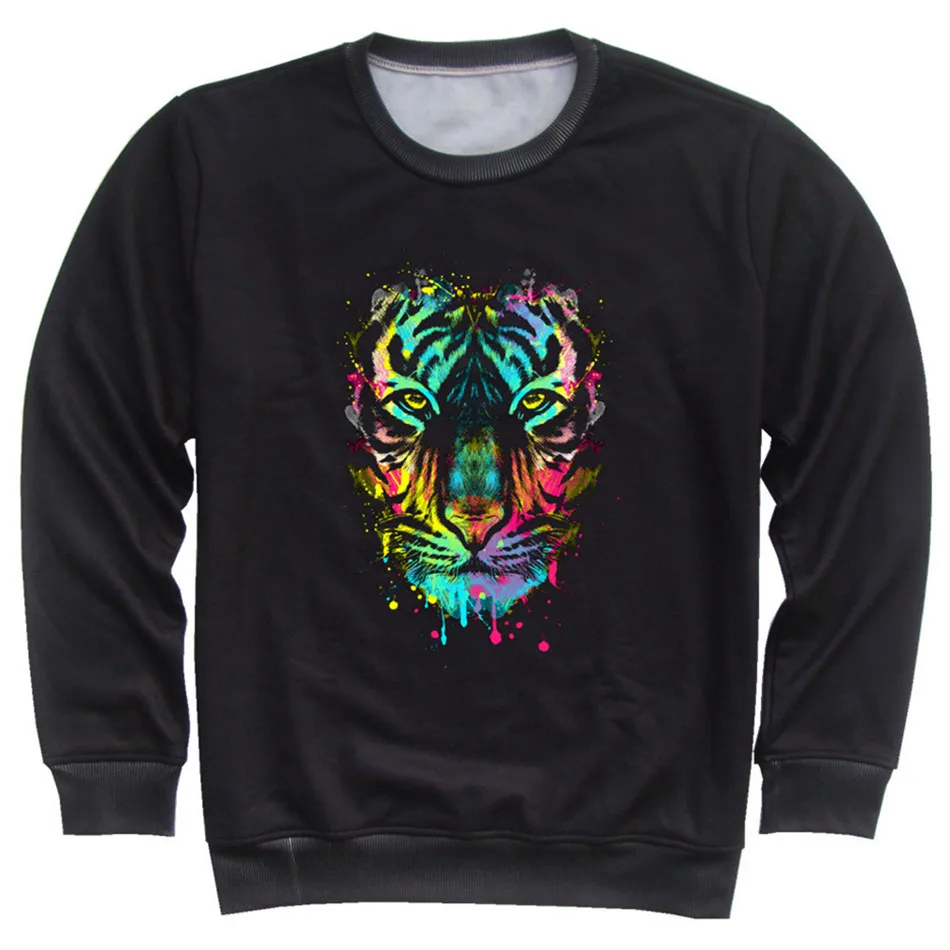 Joyonly 4-13 Years Kids Sweatshirt Boys Girls 3d Cat Paint Colorful Tiger Microphone Blade Print Hoodies Children Fashion Tops | Мать и