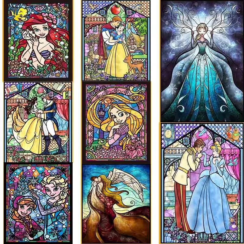 

5D DIY Diamond painting Cartoon Princess Full Drill Mosaic Rhinestone cross stitch kits handmade embroider Crafts for child