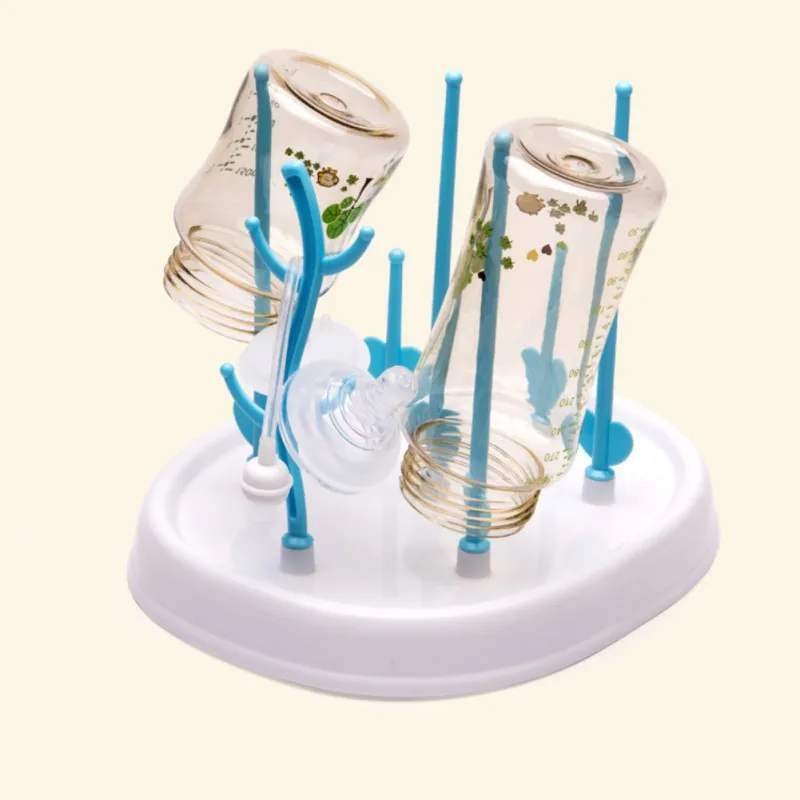 Tree Bottle Drain Rack Floor Type Drain Rack Rod Blue Chassis White Cutlery Suitable to Living