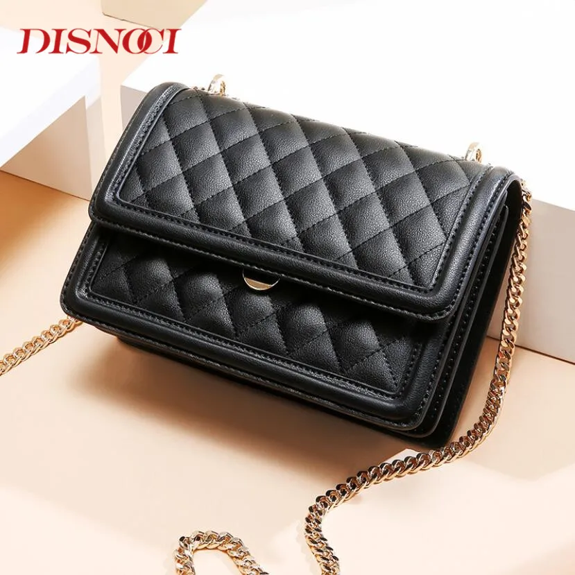 

Luxury Cowhide Leather Clutch Shoulder Cross-body Bag Small Lozenge Pattern Genuine Leather Chain Women Messenger Bags Gift