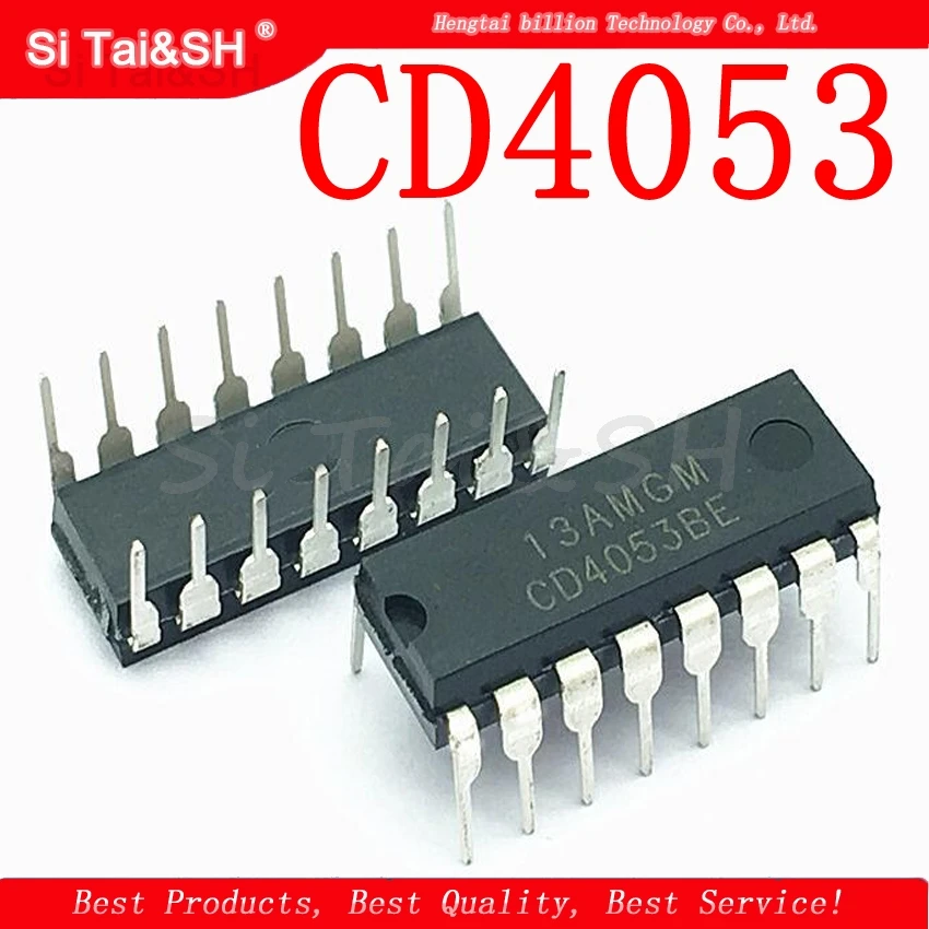 10 шт. аналоговые мультиплексоры CD4053 CD4053B CD4053BE DIP-16 | Электронные компоненты и