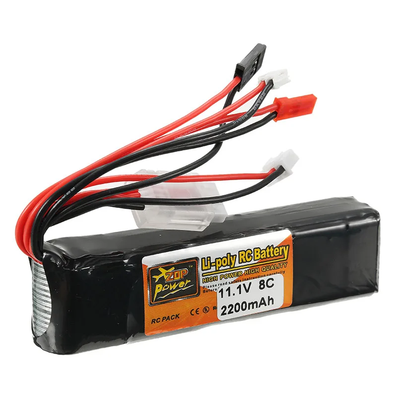 

New ZOP Power 11.1V 2200mAh 3S 8C Lipo Battery JR JST FUBEBA Plug for Transmitter Batteries for RC Helicopter Spare Parts Accs