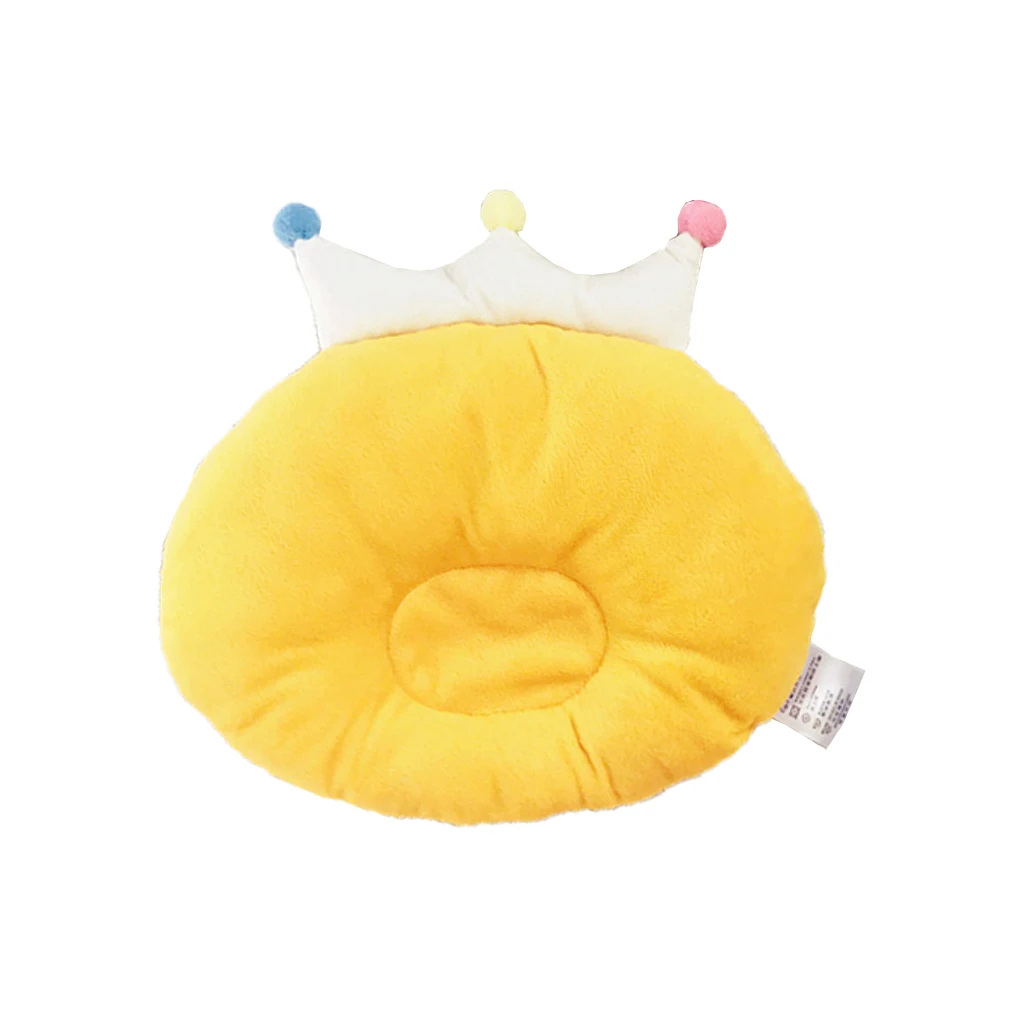 Детская подушка для придания формы, предотвращающая появление плоской головы, для младенцев, с короной, в горошек, постельные принадлежности, подушки для новорожденных мальчиков и девочек, декоративные аксессуары для комнаты, 0-24 м - Цвет: yellow