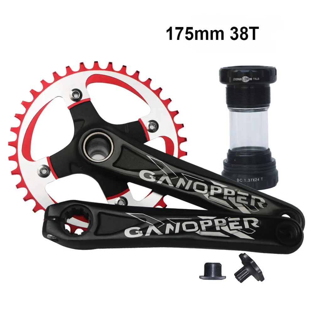 104BCD MTB Горный шоссейный велосипед crankset 172,5/175 мм BMX велосипедный Кривошип набор нижняя часть 68BB 10 S бензопилы подходит shimano deore Alivio часть - Цвет: 175mm 38T crankset