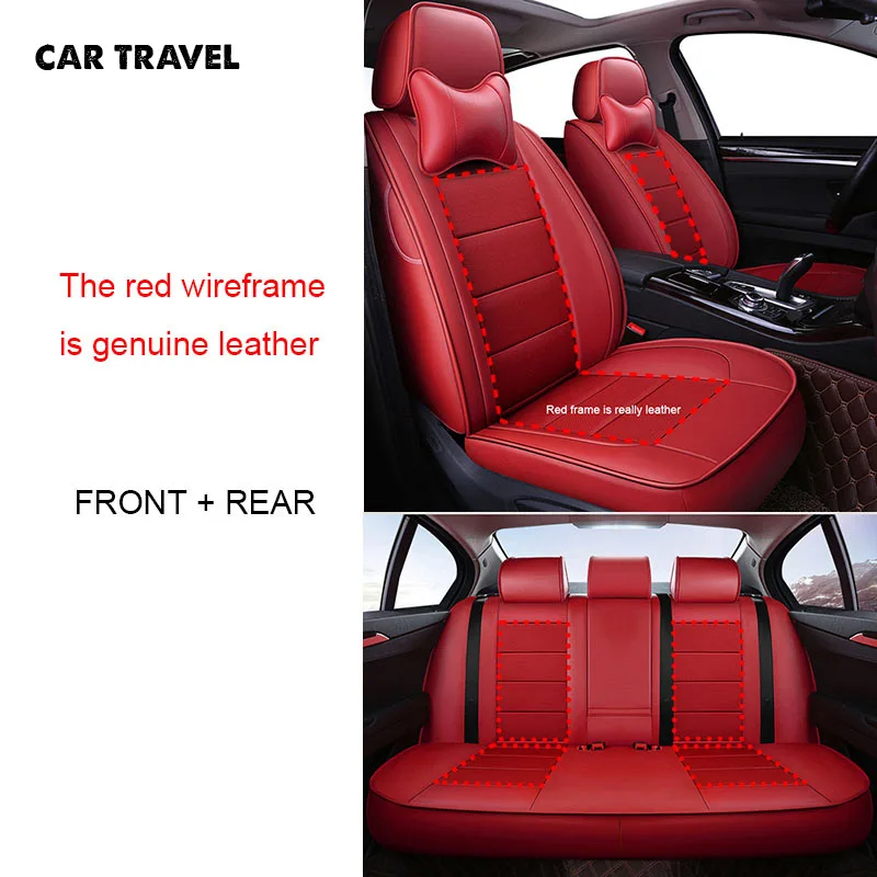 Чехлы для сидений автомобиля из натуральной кожи на заказ для Toyota alphard Prado RAV4 Fj CRUISER LAND CRUISER CROWN Fortuner COROLLA Sienna - Название цвета: red