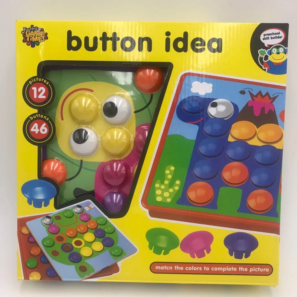 Развивающие игрушки головоломки для детей Мозаика Пуговицы Button idea 3д пазлы самые