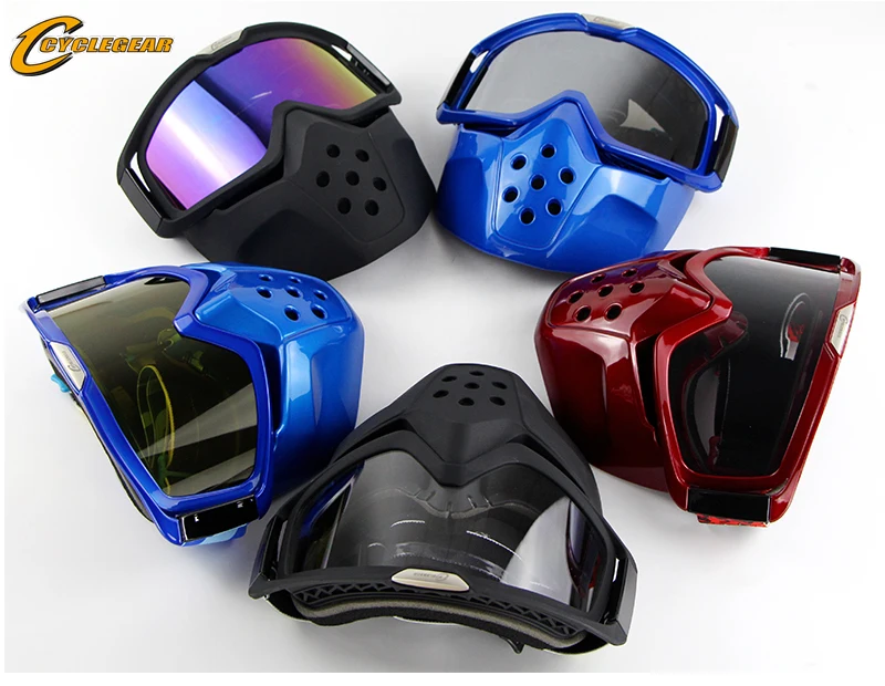 Винтажный шлем анти-ветер маска очки для мотокросса фитинг Ретро мотоциклетный открытый шлем щит Gafas Cyclegear CG04