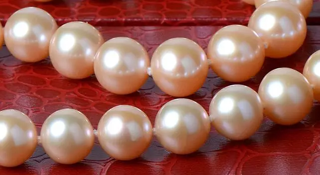 

18"9-10MM NATURAL SOUTH SEA PINK PEARL NECKLACE