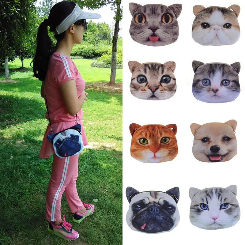 

Hot bag 2017 for women fashion 3D print head Maotou animal pattern Handbag Shoulder Bag meow star Satchel