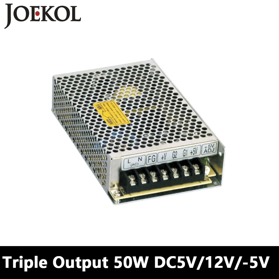 

Triple Output Switching Power Supply 50W 5V 12V -5V,Ac Dc Converter For Led Strip Light,110V/220V Transformer To DC 5V/12V/-5V