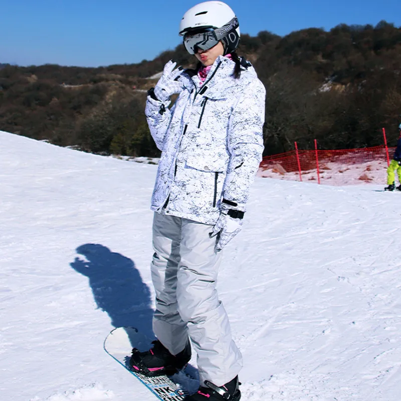 

Large size couples ski suit suit male Ski jacket + ski pants Thick warm windproof waterproof jacket ski suit ladies