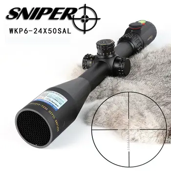 

SNIPER WKP 6-24X50 SAL Hunting Rifle Scope Side Parallax Adjustment Glass Etched Reticle RG Illuminated with Bubble Level