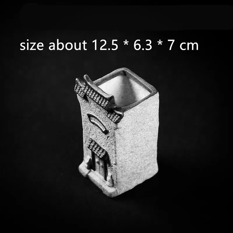 

Ancient House courtyard building mould flower vase concrete pot molds Decorating flowerpot pen holder cement silicone mold