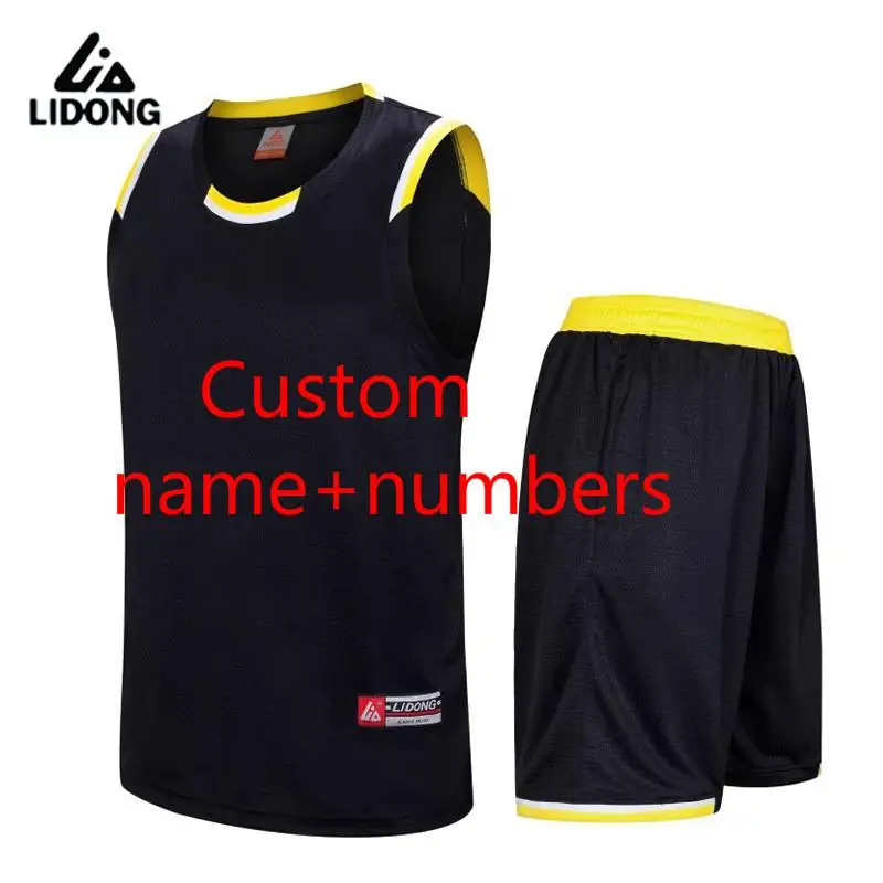 Для мужчин Баскетбол Майки Наборы для ухода за кожей топы и шорты Футбол комплект одежды спортивные дышащие мальчиков Одежда для баскетбола пользовательское имя номер - Цвет: CT BK