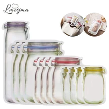 LMETJMA 12 штук Mason Jar сумки на молнии многоразовая сумка для хранения закусок герметичные сумки для хранения еды сэндвич для путешествий для детей KC0216