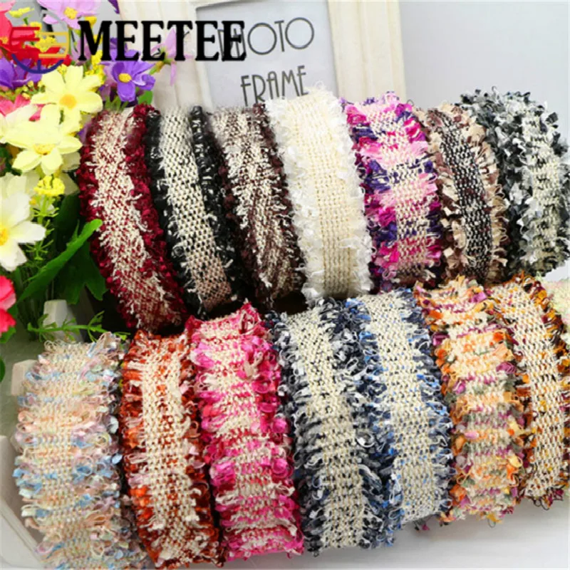 

10Yards Meetee 3cm Multicolor Tassel Lace Trim Ribbon Webbing Fabric Sewing Clothing Hair Accessories DIY Neckline Material 2154