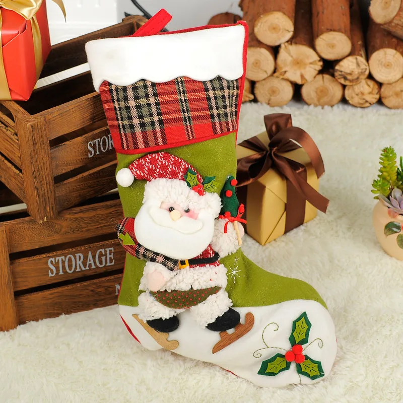 Big Deal !Christmas Stocking Candy Bags Christmas Socks Treat Gift Bags