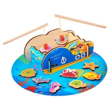 Набор детских рыболовных игрушек, магнитная Мудрая деревянная игрушка игра в рыбалку