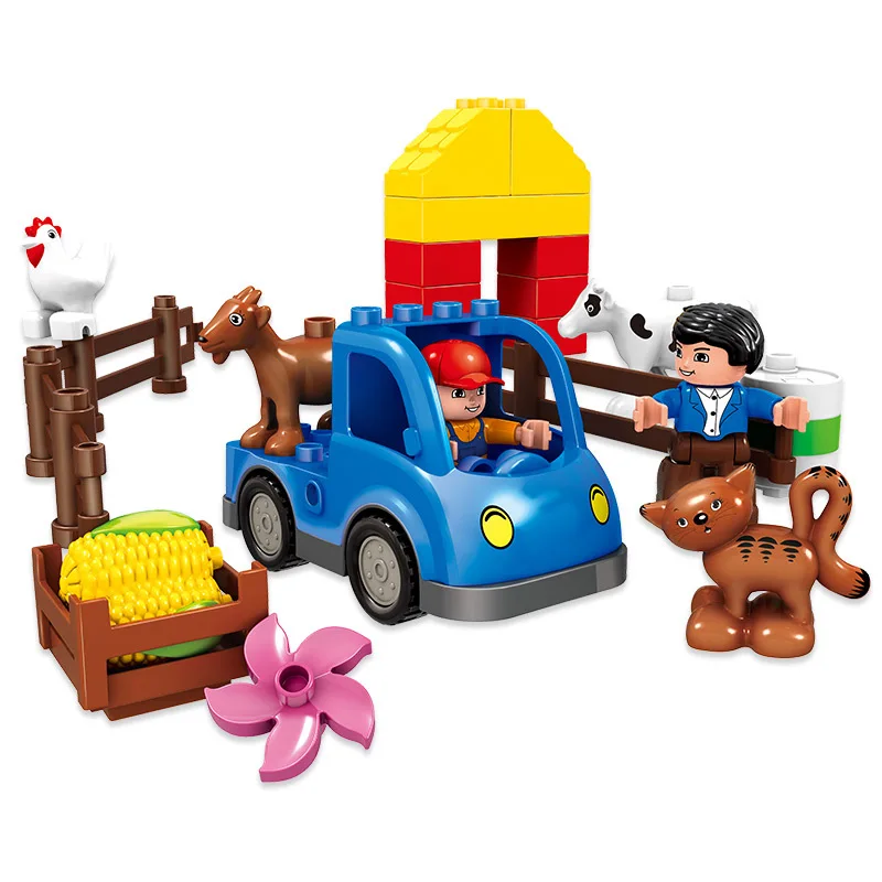 115 шт. совместимые Legoe Duploe строительные блоки игрушки для детей большие частицы