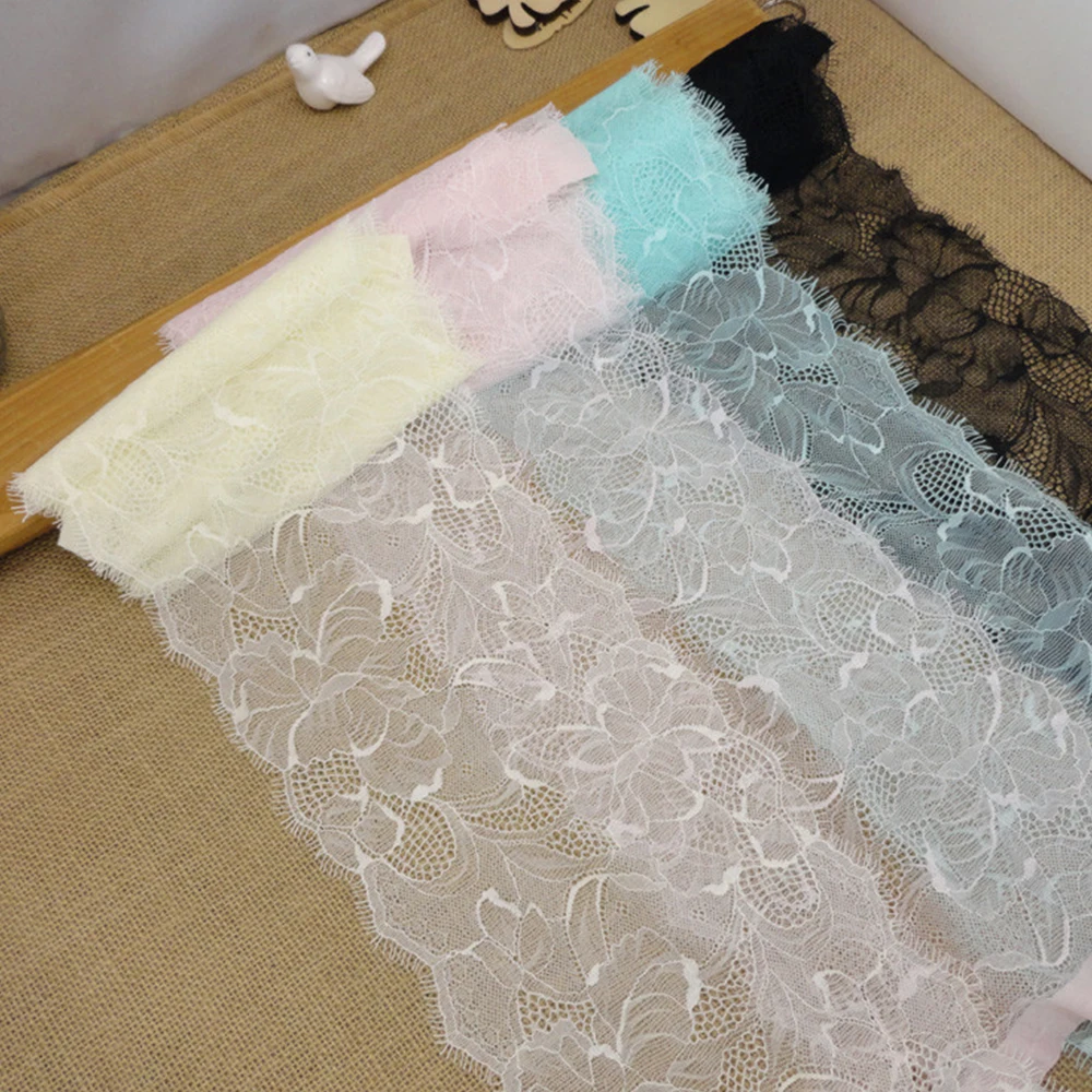 

18cm high quality lace trim Eyelash Lace DIY Sewing Applique wedding dress accessory