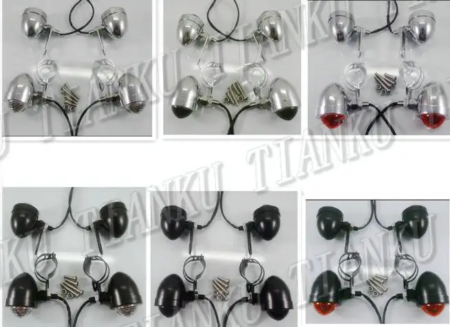 

New Motorcycle Front+Rear Turn Signal Light kit For Honda Shadow Spirit Sabre Aero ACE Steed VLX 400 600 1100 DLX VTX1300 1800