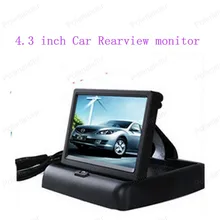 Venda quente 4.3 “TFT COLORIDA Dobrável para Camera DVD VCR car Monitor de Segurança 12 v LCD Do Reverso Do Carro Retrovisor monitor de