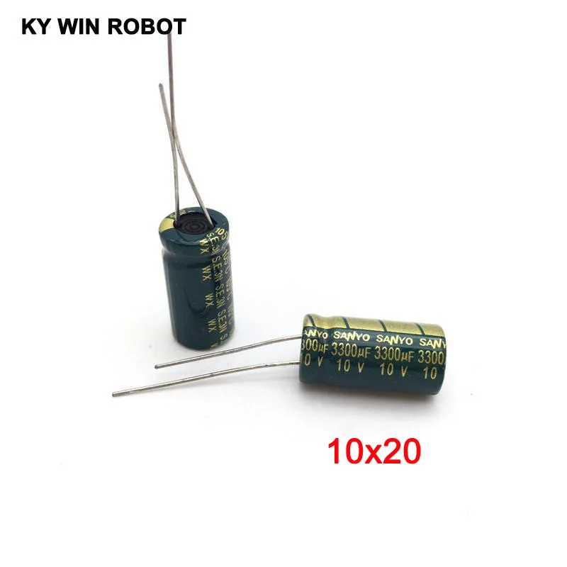 10pcs 10v 3300UF electrolytic capacitors 3300UF 10V 10x20mm 105C Radial High-frequency low resistance Electrolytic Capacitor