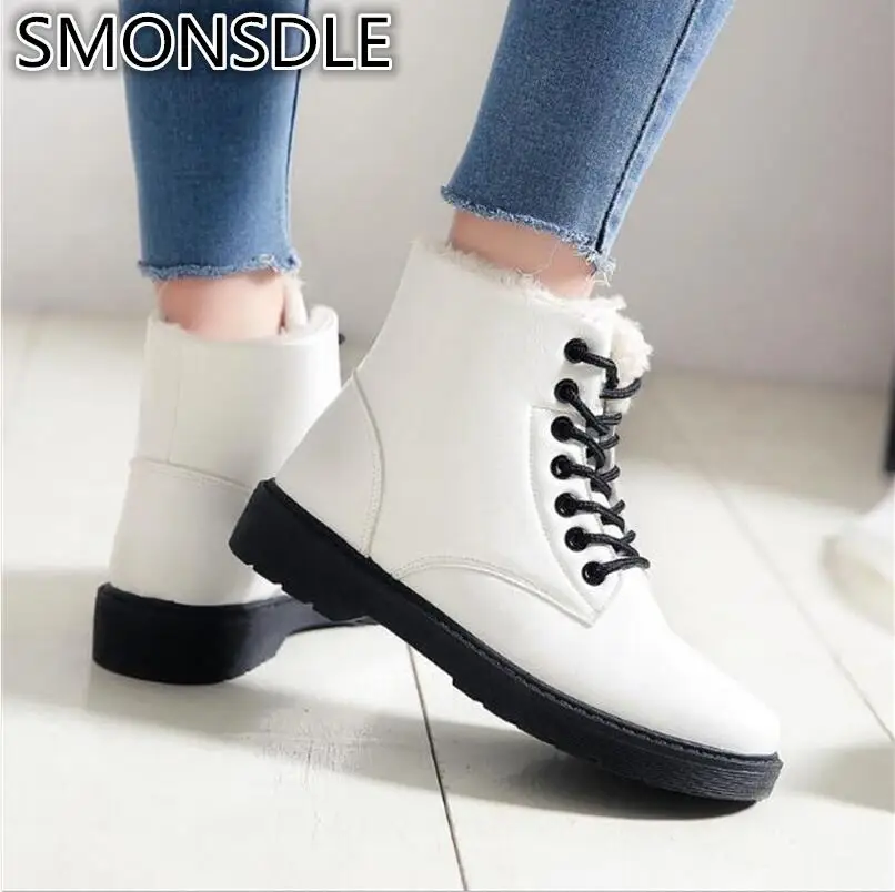 

SMONSDLE 2018 winter new European and American fashion short tube plus velvet wild non-slip comfortable snow boots women A12