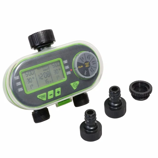 New Arrival Two Outlet Garden Digital Electronic Water Timer Solenoid Valve Garden Irrigation Controller for Garden,Yard#21060