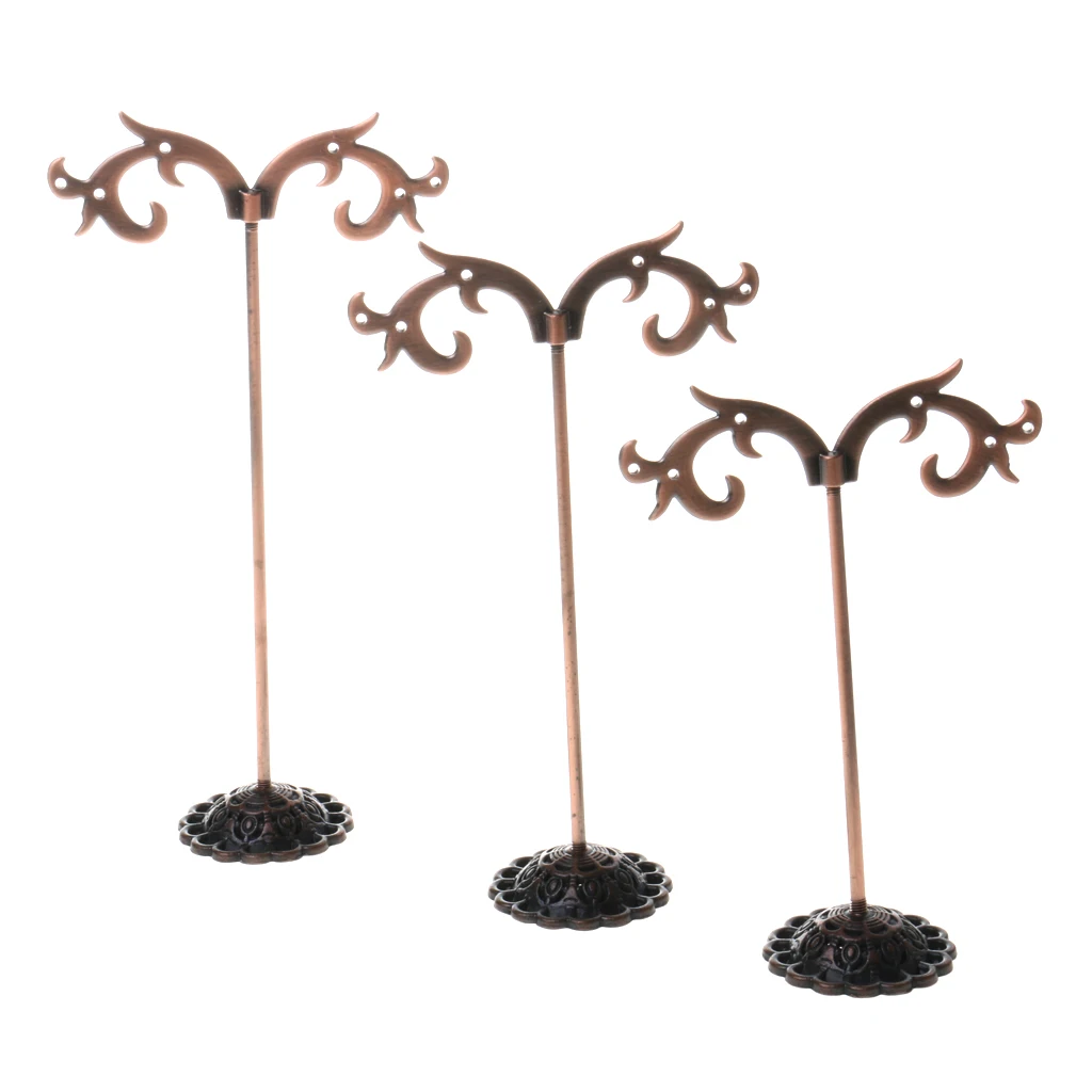 Set Of 3 Steel Earrings Jewellery Shop Display Stand Holder Showcase Rack for earring bracelet necklace display