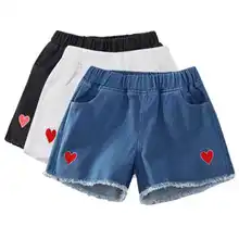 Розничная! Летние бриджи детские джинсовые шорты для девочек симпатичные шорты для детей