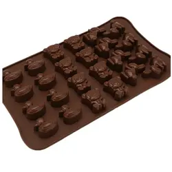 1 шт.. силиконовые формы для выпечки 24 полости мультфильм кролик/утка/медведь форма формы шоколадная форма для выпечки/лед/мыло