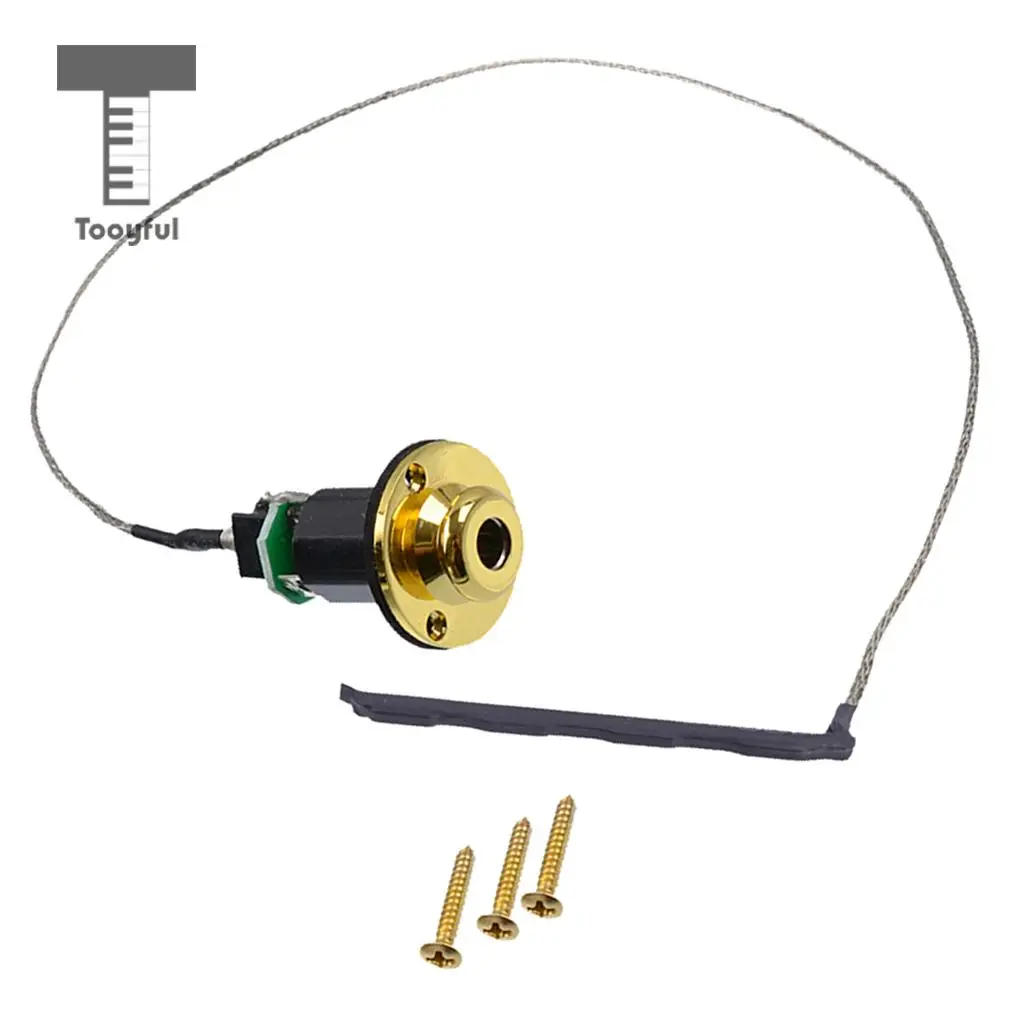 Tooyful Durable DIY Ukulele Piezoelectric Endpin Piezo Pickup with Screws 4 String Hawaii Guitar Accessory