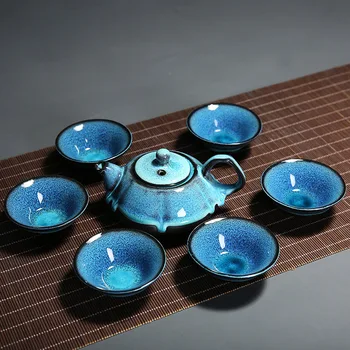 

Japanese-style ceramic tea set 1 teapot and six cups capacity 160ML