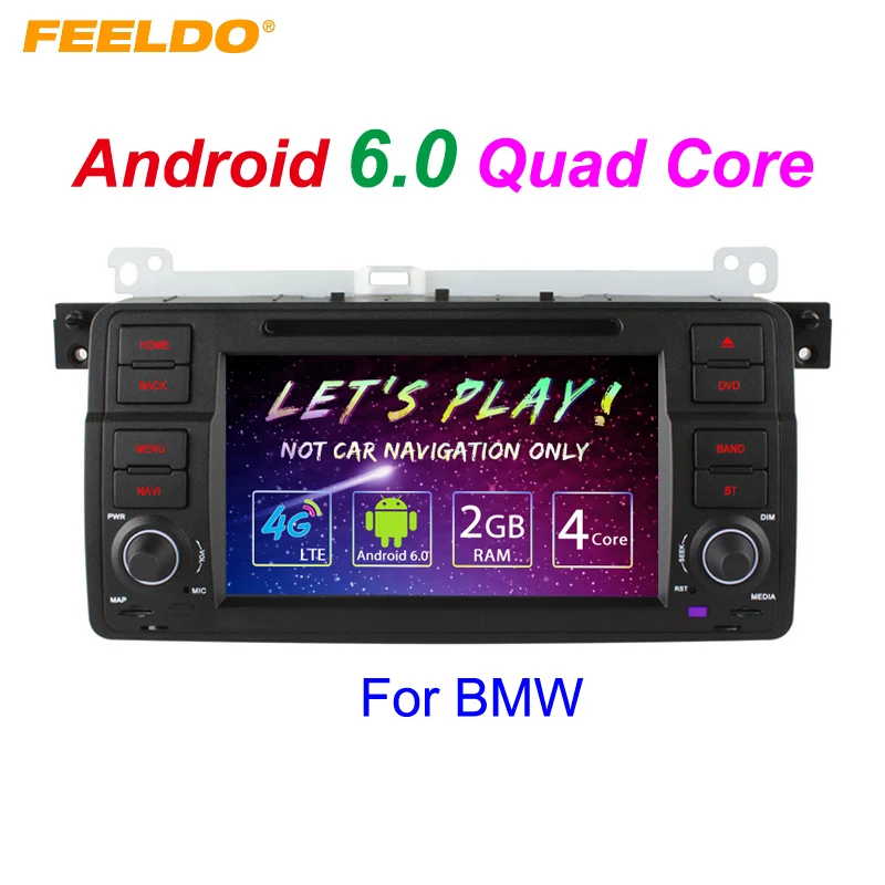 

FEELDO 7" Android 6.0 (64bit) DDR3 2G/16G/4G LTE Quad Core Car DVD GPS Radio Head Unit For BMW 3 Series E46/M3(1998~2006)