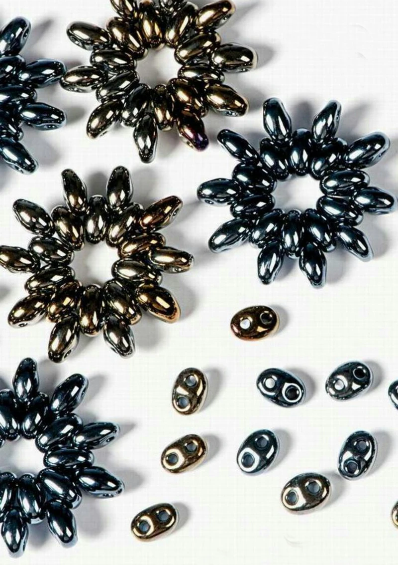 Luster Czech Glass Two Hole Seed Beads 2