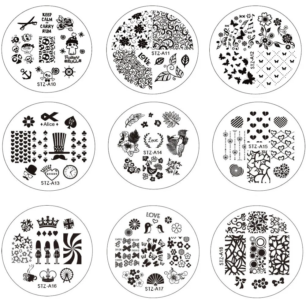 10pcs New Flower Nail Art Image Stamping Plates Nail Stamp DIY Tips ...