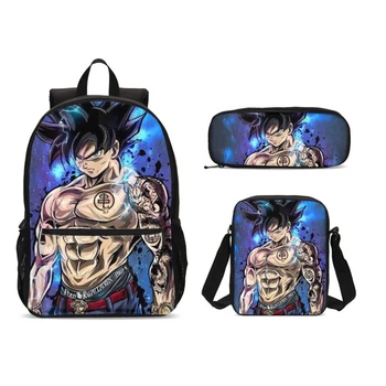 

3pcs/set Goku School Bag Set Cartoon Dragon Ball Children Backpack Schoolbags For Teenage Boys Kids Bookbag Student Bagback 2020