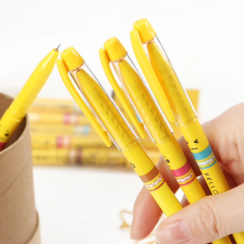 Buy 1PC Yellow Color Gel Pen Black Ink Pen Cute School