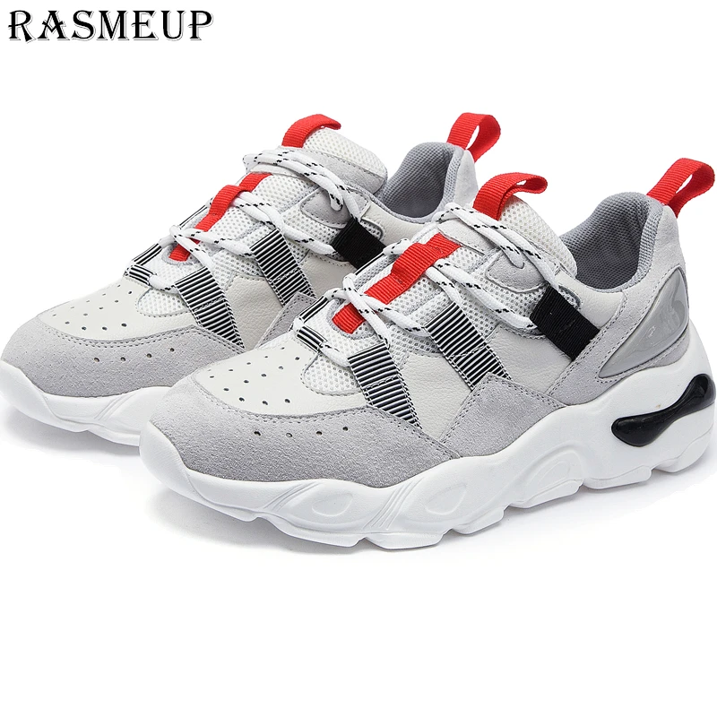 

RASMEUP Mesh Chunky Sneakers Women 2019 Spring Designer Platform Women's Dad Shoes Comfortable Woman Breathable Footwear White