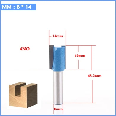 8 мм хвостовик прямой деревянный маршрутизатор Набор бит плотник Фрезерный резак Диаметр резки для токарного станка деревообрабатывающий инструмент - Длина режущей кромки: 8mm X 14mm