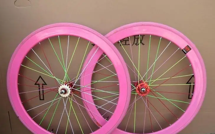 pink bike rims