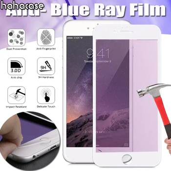 

500pcs 3D Anti Blue Ray Eyes Carbon Fiber Tempered Glass For iPhone 11 Pro Max XS XR X 8 7 6 6S Plus Curved Guard Screen Film