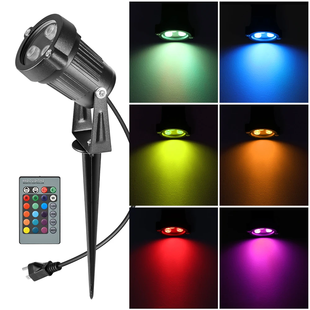 

Mini AC 85-265V 6W RGB Remote IP65 Waterproof LED Lawn Lamp Garden Yard Outdoor Lighting Spotlight Landscape Lights L01-RGB