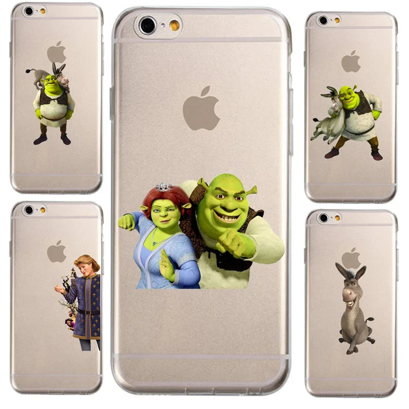 Для IPhone 6 S Plus 5 5S SE 4 4S Случае дизайн Мультфильм Шрек Фильм прозрачный Силиконовый