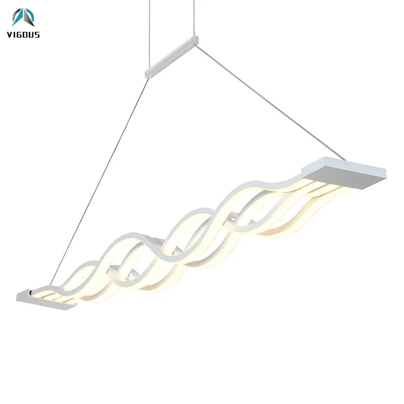 

Modern Lustre Minimalism Wave Led Pendant Light Luminarias Lamparas for Dining Table Dimmable Hanging Lamp Suspend Lamp