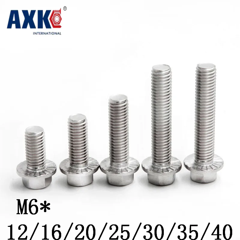 

Axk 15pcs Hex Flange Screws Frame Bolt M6*12/16/20/25/30/35/40mm Gb5787