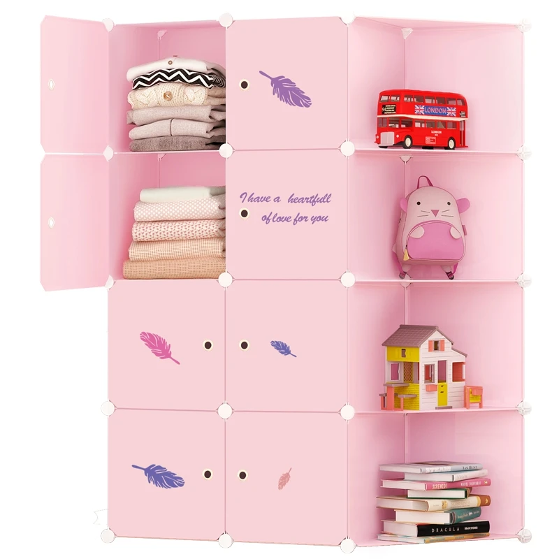 

Simple Wardrobe Simple Modern Economical Space Folding Storage Storage Fabric Assembly Plastic Combination Wardrobe